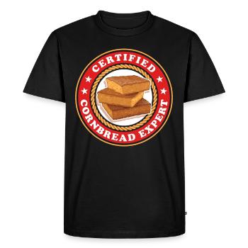 Pain de maïs Expert Pain de maïs Pain de maïs Cadeau - T-shirt Premium bio Homme - noir - Devant - Nico (187cm)