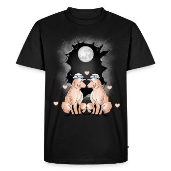 maritime, sheep, sheep, sailors, sailors, full moon - Men's Premium Organic T-Shirt - black - Front - Nico (187cm)