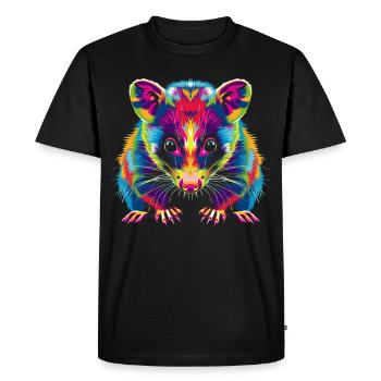 Opossum Pet Popart - T-shirt Premium bio Homme - noir - Devant - Nico (187cm)
