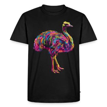 Autruche Animal Popart - T-shirt Premium bio Homme - noir - Devant - Nico (187cm)