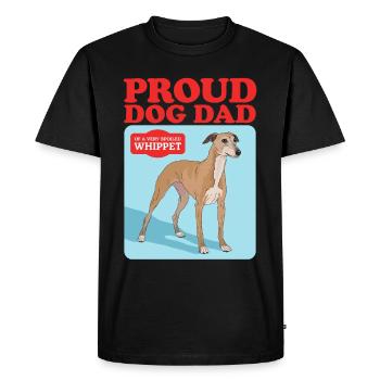 Whippet Dad Petit lévrier anglais Cadeau - T-shirt Premium bio Homme - noir - Devant - Nico (187cm)