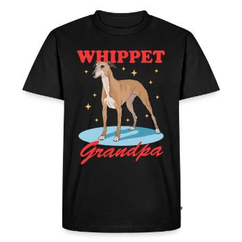 Whippet Grandpa Lévrier anglais Cadeau - T-shirt Premium bio Homme - noir - Devant - Nico (187cm)