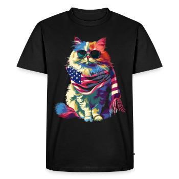 Persian Cat Patriotic US Flag Lunettes de soleil - T-shirt Premium bio Homme - noir - Devant - Nico (187cm)