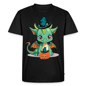 Halloween Dragon Dragon Fairy Tale Child Kids Baby - Men's Premium Organic T-Shirt - black - Front - Nico (187cm)