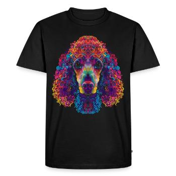 Caniche Chien Popart - T-shirt Premium bio Homme - noir - Devant - Nico (187cm)