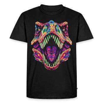 T-Rex Dinosaure Tyrannosaure Rex Popart - T-shirt Premium bio Homme - noir - Devant - Nico (187cm)