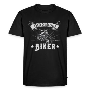 Motard à l’ancienne école Moto vintage - T-shirt Premium bio Homme - noir - Devant - Nico (187cm)