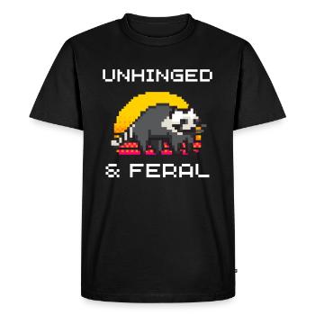 Sauvage et sauvage drôle raton laveur pixel art - T-shirt Premium bio Homme - noir - Devant - Nico (187cm)