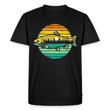 Fishing Fishing Angler Trout Fishing Fishing - Men's Premium Organic T-Shirt - black - Front - Nico (187cm)