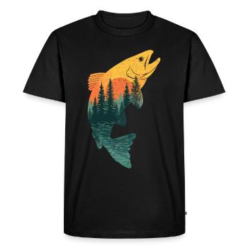 Fishing Fishing Angler Trout Fishing Fishing - Men's Premium Organic T-Shirt - black - Front - Nico (187cm)