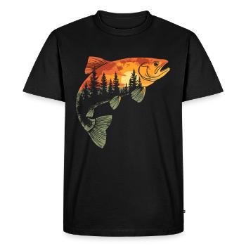 Fishing Fishing Angler Trout Fishing Fishing - Men's Premium Organic T-Shirt - black - Front - Nico (187cm)