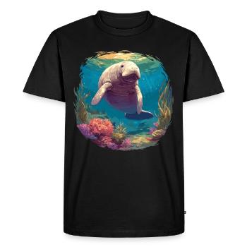 Seekuh Manatees Manatee - Men's Premium Organic T-Shirt - black - Front - Nico (187cm)