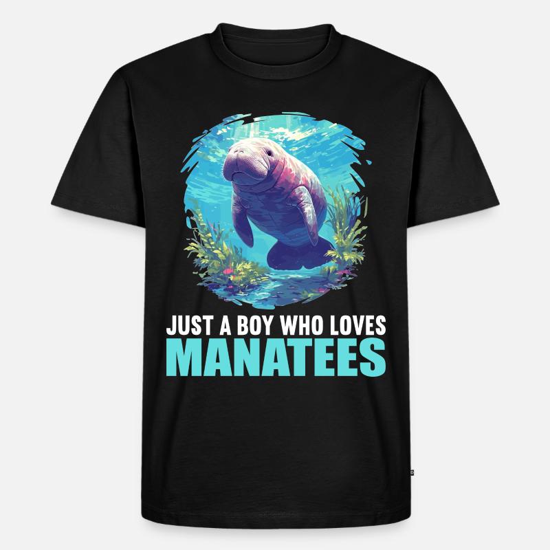 Seekuh Manatees Manatee - Männer Premium Bio T-Shirt - Schwarz
