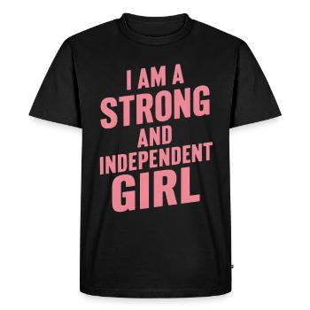 Je suis une fille forte et indépendante - T-shirt Premium bio Homme - noir - Devant - Nico (187cm)