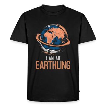 I am an earthling / Proud Human / Earth , World - Men's Premium Organic T-Shirt - black - Front - Nico (187cm)
