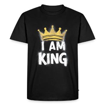 Je suis le roi de la Couronne - T-shirt Premium bio Homme - noir - Devant - Nico (187cm)