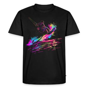 Wakeboarding Wakeboard Wakeboarder Popart - Men's Premium Organic T-Shirt - black - Front - Nico (187cm)