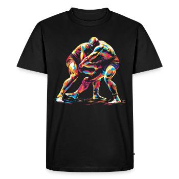 Lutte Lutte Popart - T-shirt Premium bio Homme - noir - Devant - Nico (187cm)