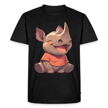 Rhino Rhinos Rhino - Men's Premium Organic T-Shirt - black - Front - Nico (187cm)