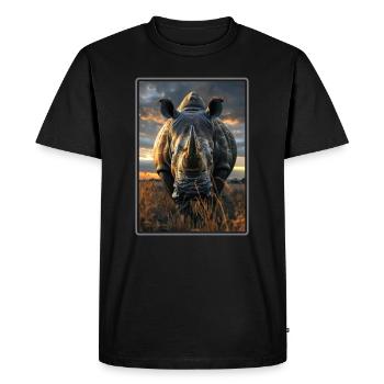 Rhino Rhinos Rhino - Men's Premium Organic T-Shirt - black - Front - Nico (187cm)