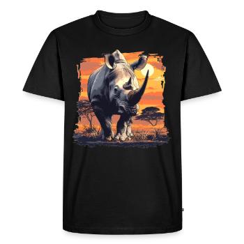 Rhino Rhinos Rhino - Men's Premium Organic T-Shirt - black - Front - Nico (187cm)