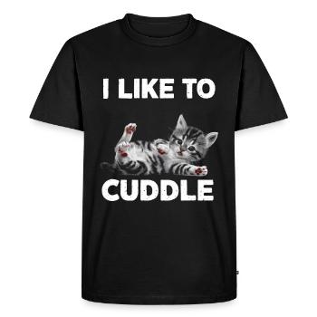 J’aime câliner minou - T-shirt Premium bio Homme - noir - Devant - Nico (187cm)