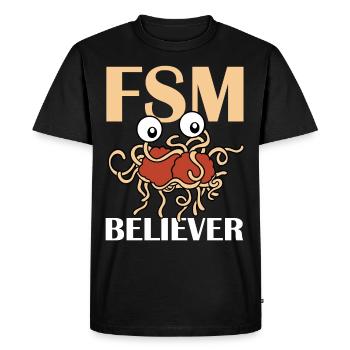 Flying Spaghetti Monster FSM - Men's Premium Organic T-Shirt - black - Front - Nico (187cm)