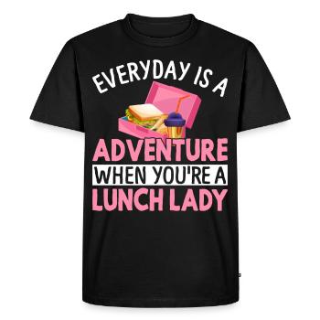 Cafeteria Worker Battery Life Adventure You're A L - Men's Premium Organic T-Shirt - black - Front - Nico (187cm)