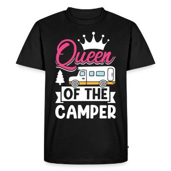Camper Mom Drôle de Camping Reine du Camping-car - T-shirt Premium bio Homme - noir - Devant - Nico (187cm)