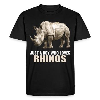 Rhino Rhinos Rhino - Men's Premium Organic T-Shirt - black - Front - Nico (187cm)