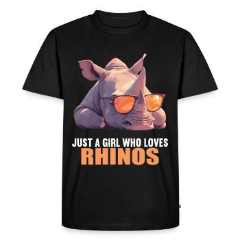Rhino Rhinos Rhino - Men's Premium Organic T-Shirt - black - Front - Nico (187cm)