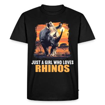 Rhino Rhinos Rhino - Men's Premium Organic T-Shirt - black - Front - Nico (187cm)