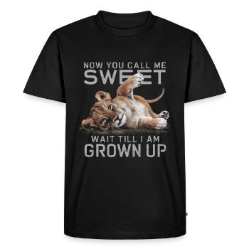 lion now you call me sweet wait till i am grown up - Men's Premium Organic T-Shirt - black - Front - Nico (187cm)