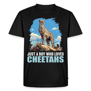 Cheetah Geparde Gepard - Men's Premium Organic T-Shirt - black - Front - Nico (187cm)
