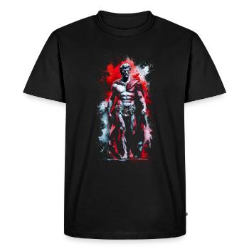 Marcus Aurelius Portrait - Men's Premium Organic T-Shirt - black - Front - Nico (187cm)