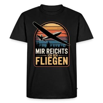 Mir Reichts Ich Geh Fliegen Piloten Segelflieger - Männer Premium Bio T-Shirt - Schwarz - Vorne - Nico (187cm)