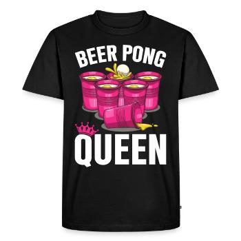 Beer Pong Queen Beer Pong Girl Player Jeu à boire - T-shirt Premium bio Homme - noir - Devant - Nico (187cm)