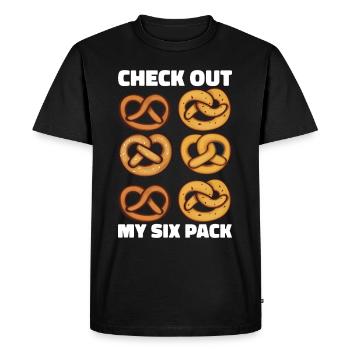 Bretzels Bretzels Boulangers Produits de boulangerie - T-shirt Premium bio Homme - noir - Devant - Nico (187cm)