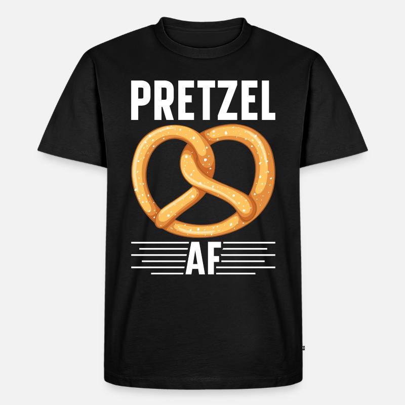 Bretzel Brezeln Bäcker Backwaren - Männer Premium Bio T-Shirt - Schwarz