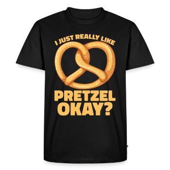 Bretzels Bretzels Boulangers Produits de boulangerie - T-shirt Premium bio Homme - noir - Devant - Nico (187cm)