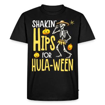 Shakin' Hips for Hula-Ween Skeleton Halloween - Men's Premium Organic T-Shirt - black - Front - Nico (187cm)