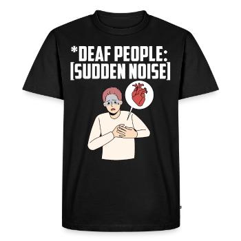 Deaf Pride ASL - Men's Premium Organic T-Shirt - black - Front - Nico (187cm)
