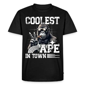 Coolster Affe der Stadt Lustiger Gorilla Rauchend Retro - Männer Premium Bio T-Shirt - Schwarz - Vorne - Nico (187cm)