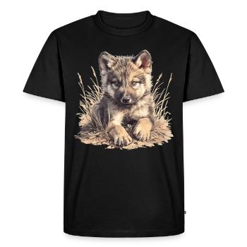 Loups Loup - T-shirt Premium bio Homme - noir - Devant - Nico (187cm)