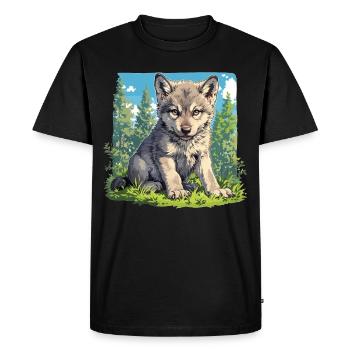 Loups Loup - T-shirt Premium bio Homme - noir - Devant - Nico (187cm)