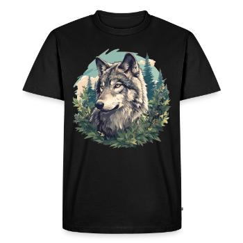 Loups Loup - T-shirt Premium bio Homme - noir - Devant - Nico (187cm)