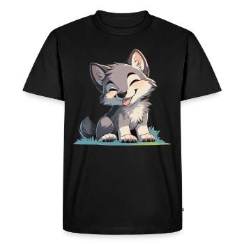 Loups Loup - T-shirt Premium bio Homme - noir - Devant - Nico (187cm)
