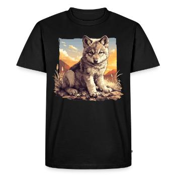 Loups Loup - T-shirt Premium bio Homme - noir - Devant - Nico (187cm)
