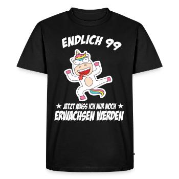 99 Birthday Positive Sayings for 99 Birthday - Men's Premium Organic T-Shirt - black - Front - Nico (187cm)