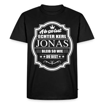 Absolument vrai gars Jonas reste comme tu es - T-shirt Premium bio Homme - noir - Devant - Nico (187cm)